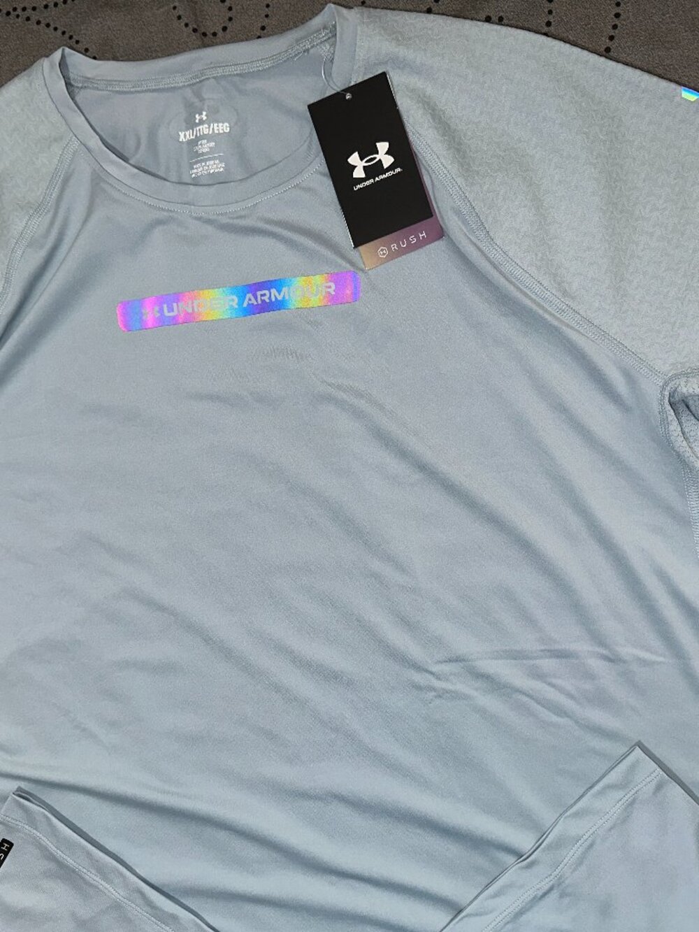 UNDER ARMOUR RUSH SMART RECOVERY SEMI SPHERE FITTED SHIRT SIZE 2XL MEN $85.00